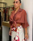 Camicia velata tinta unita