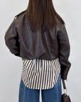 Biker ecopelle crop 7151-2