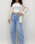 Camicia a righe in viscosa 80636