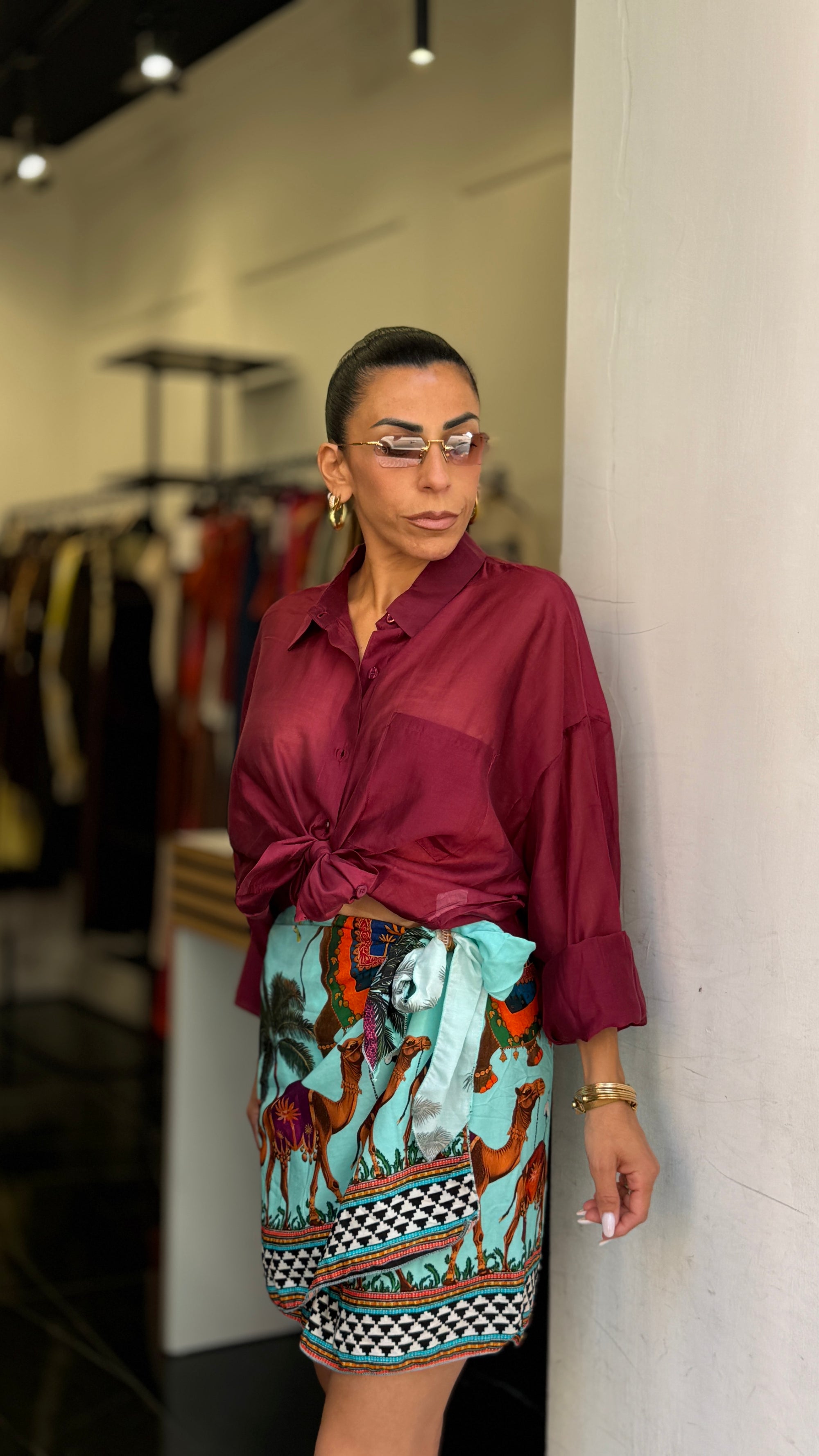 Camicia velata tinta unita