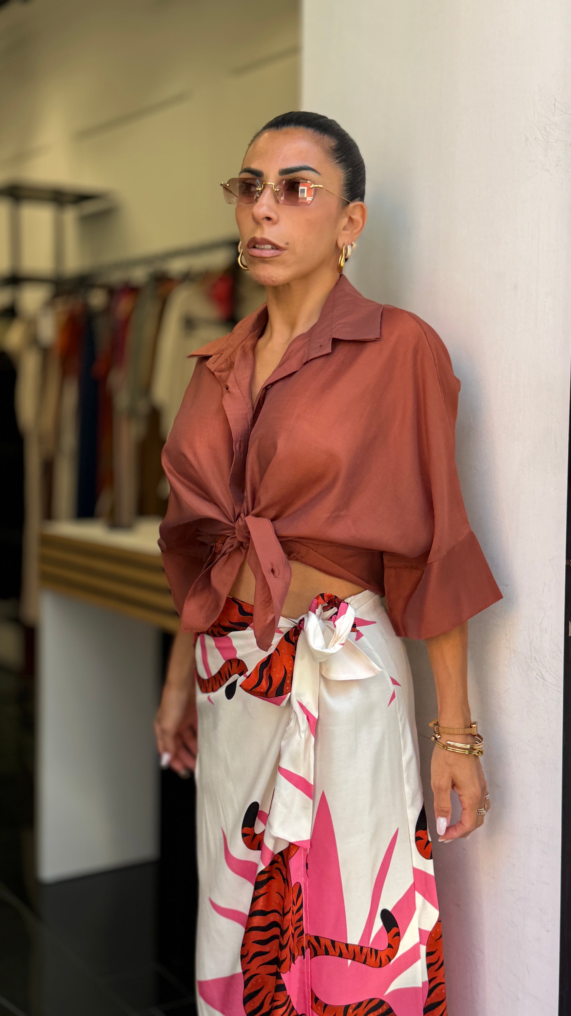 Camicia velata tinta unita