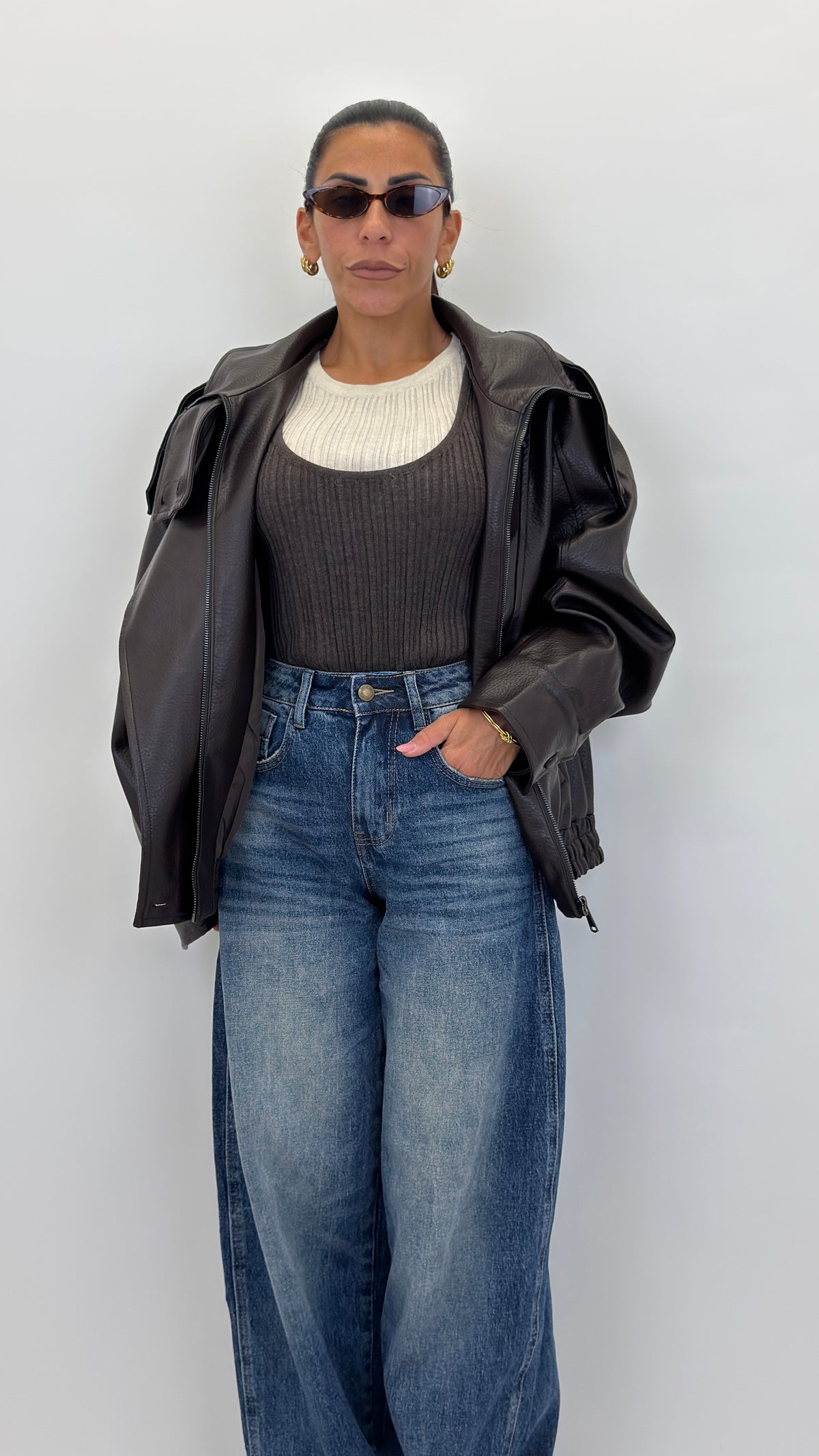 Bomber in ecopelle 30385