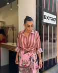 Camicia rosa/marrone