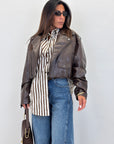 Biker ecopelle crop 7151-2