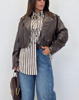 Biker ecopelle crop 7151-2