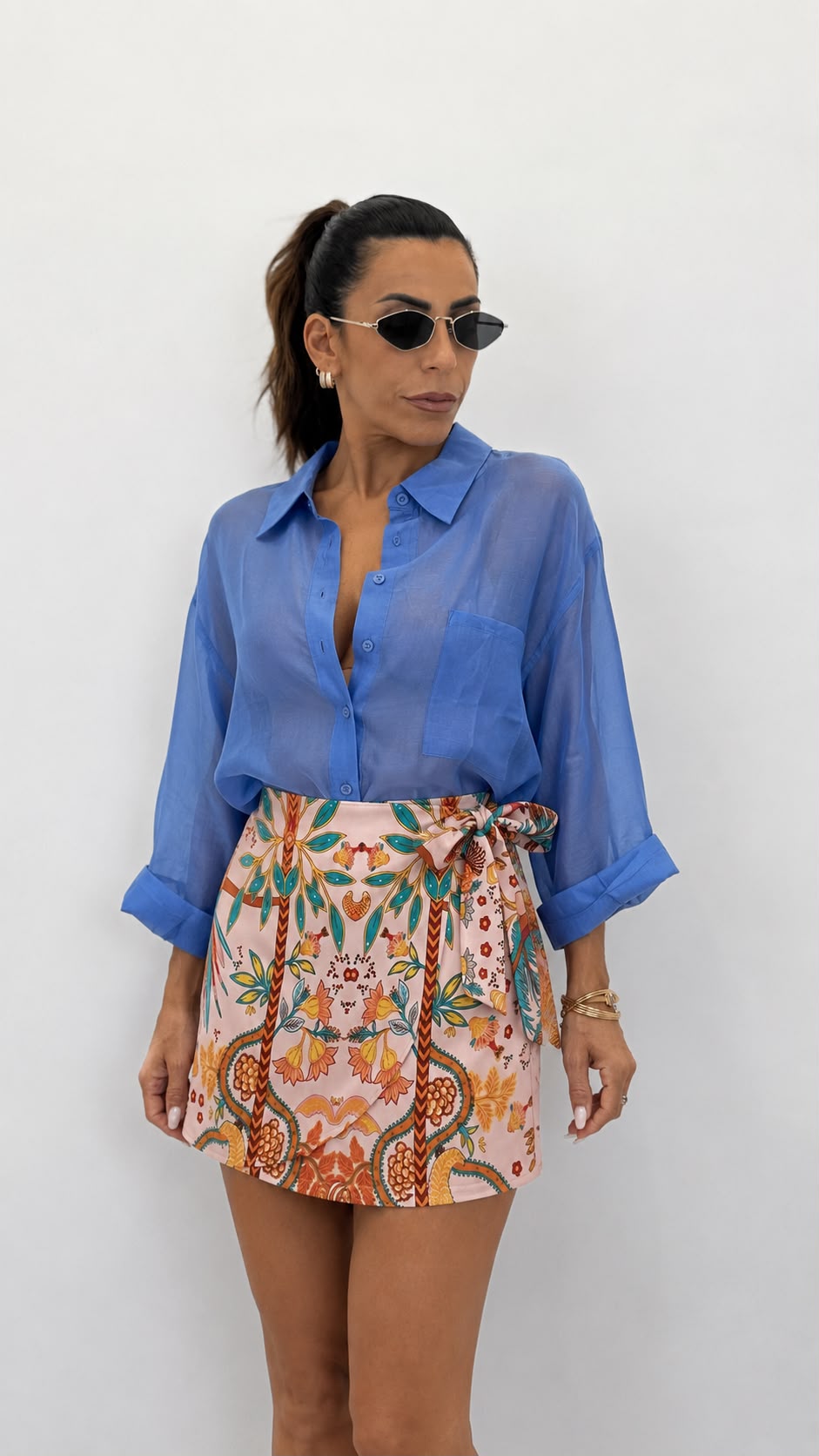 Camicia overfit velata 6808