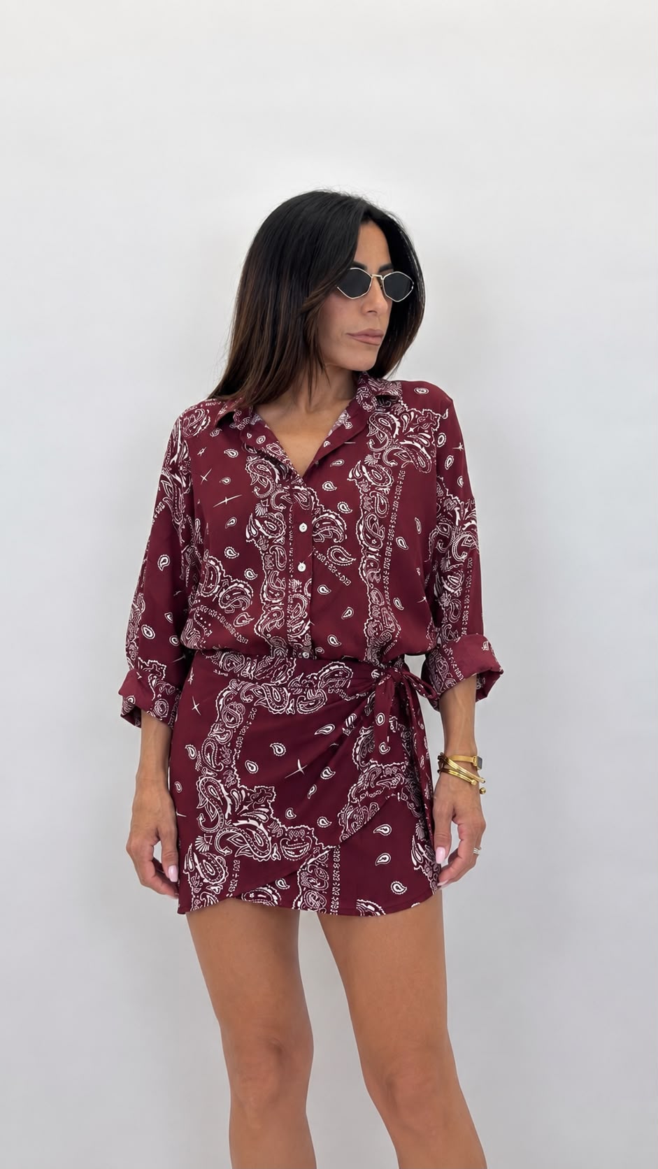 Camicia coreana Paisley