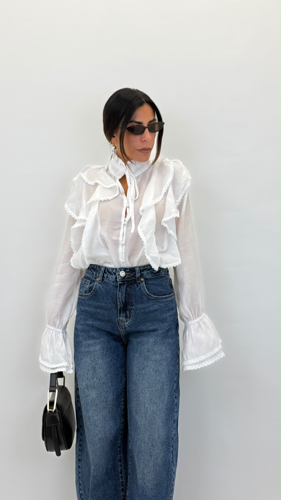 Camicia con volant 31096