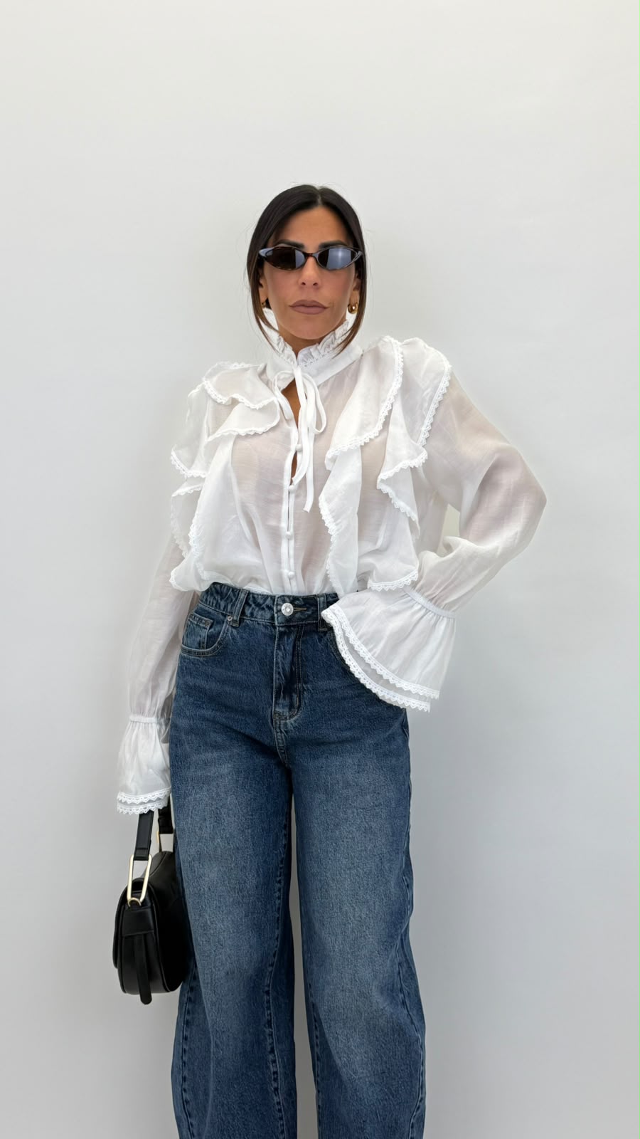 Camicia con volant 31096