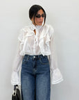 Camicia con volant 31096