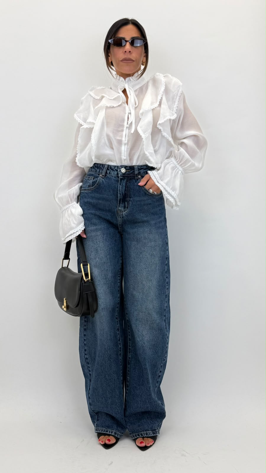 Camicia con volant 31096