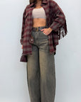 Camicia Tartan con frange 2729