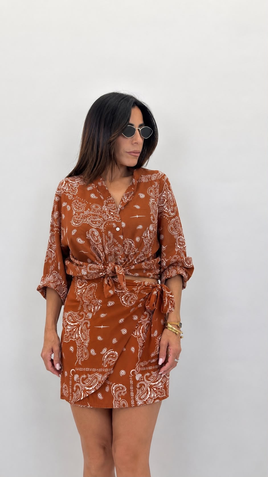 Camicia coreana Paisley